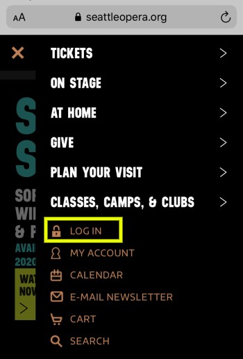 Dropdown Log In